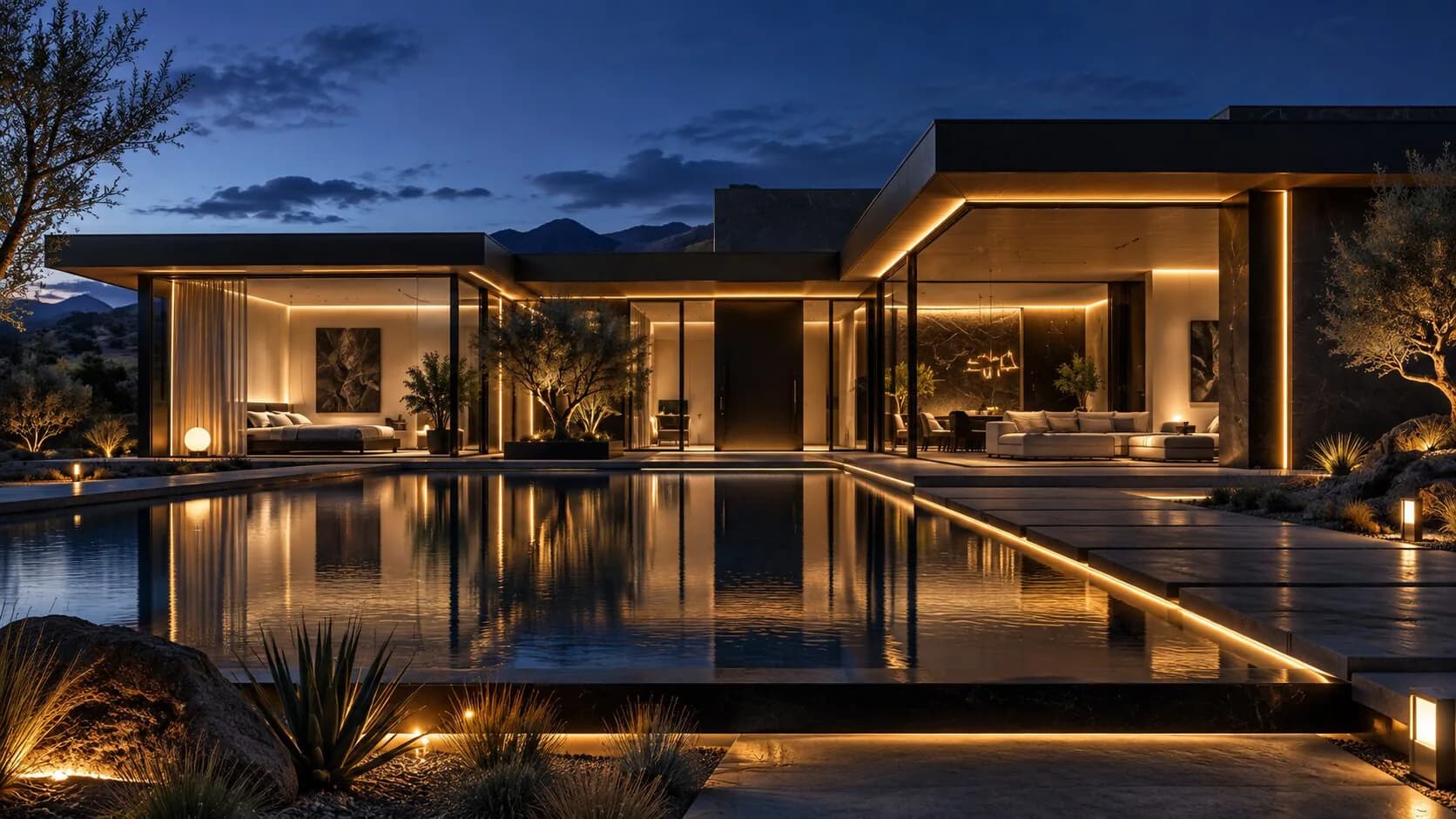 Villas in a connected compound